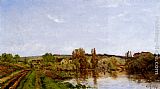 Hippolyte Camille Delpy Walking Along The River painting